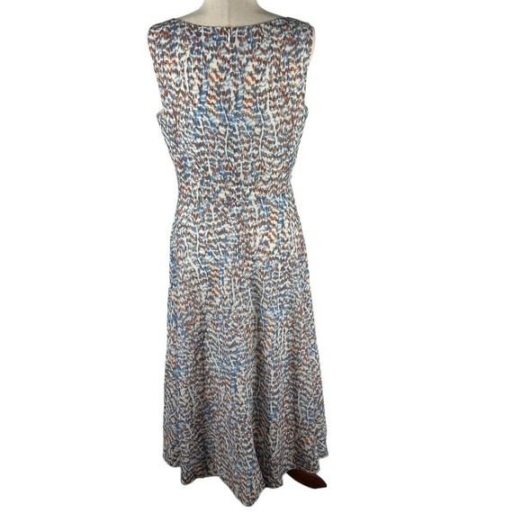 THEORY PRINTED CUT-OUT SLEEVELESS MIDI DRESS IN BLUE MULTI NWT WOMEN'S SIZE 8 - Picture 8 of 16